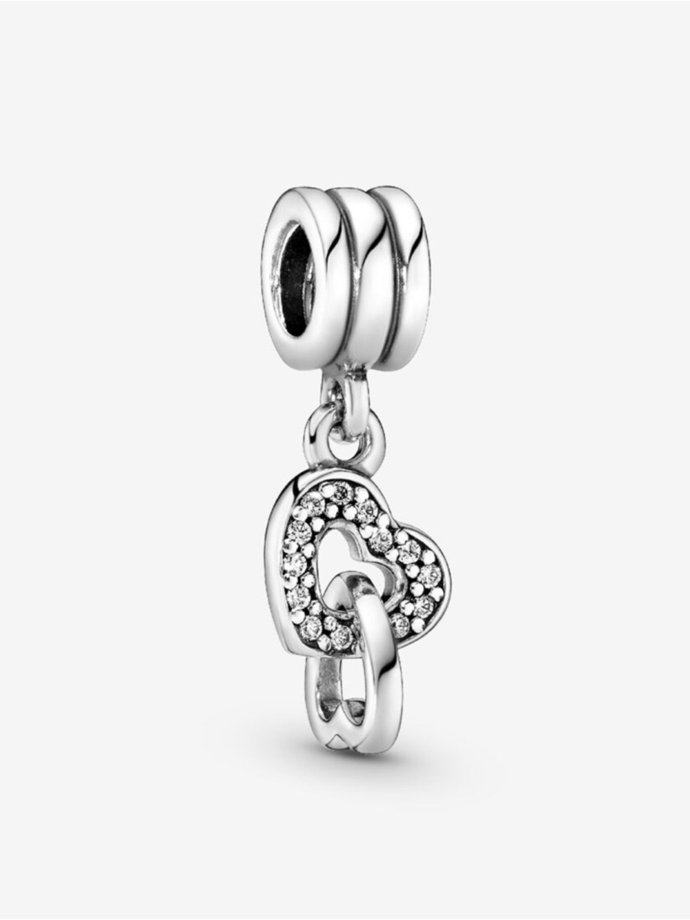 Silver Heart Link Dangle Charm - Women Jewelry